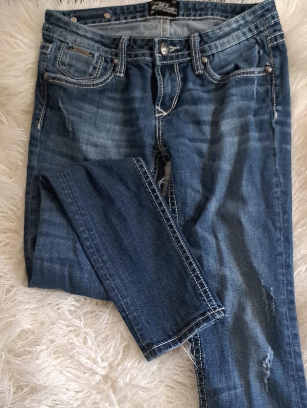 Express Women's Skinny Jeans in Dark Blue Wash